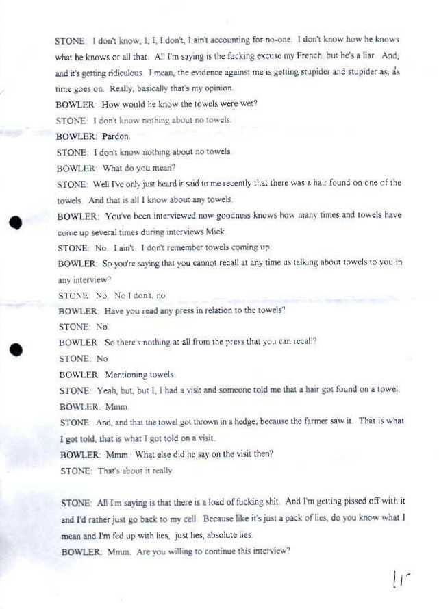 MICHAEL STONE QUESTIONED BY THE POLICE - 3